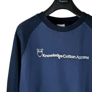 KNOWLEDGE COTTON APPAREL Men's Designer Two Tone Graphic Crew Neck Sweatshirt M